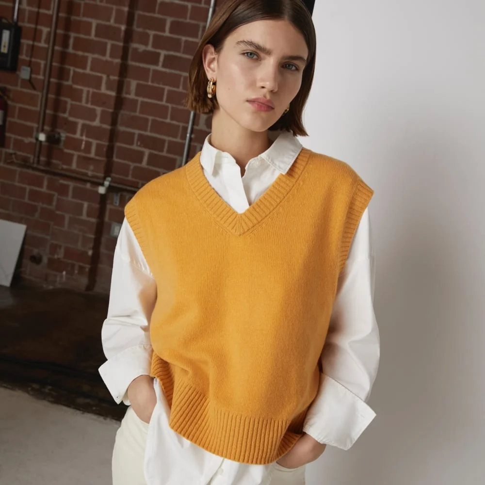 The Cashmere Vest | Kumquat (2)