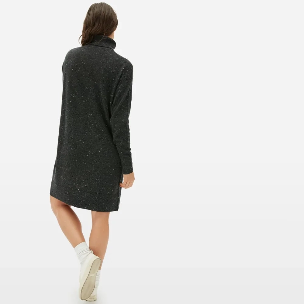 The Cashmere Turtleneck Dress | Dark Grey Donegal (2)