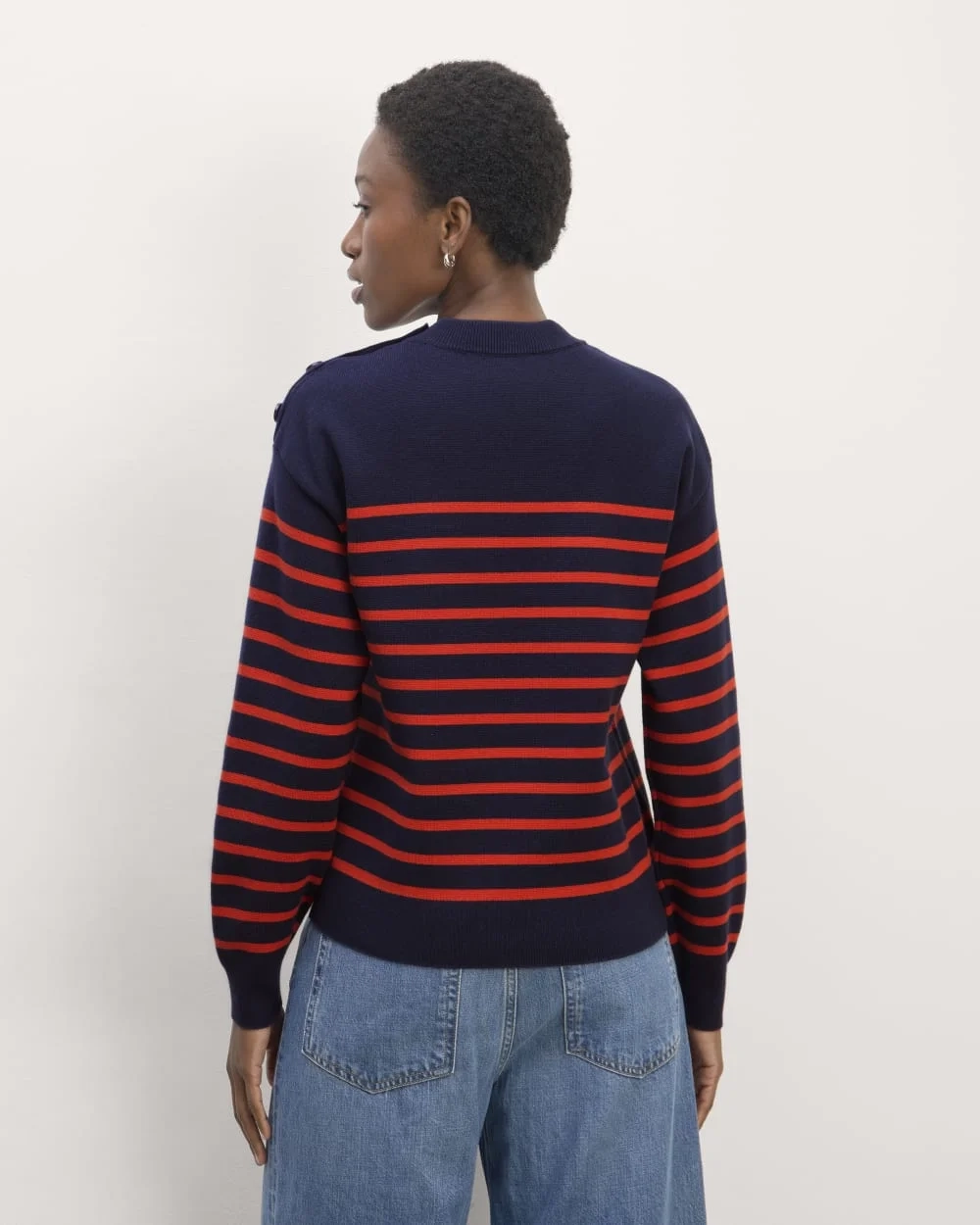 The Mariner Crew Sweater | Navy / Poppy Red (5)