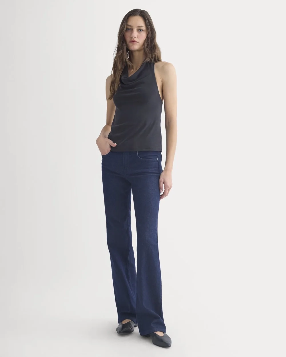 Halter Cowlneck Top in Butterknit | Black (4)