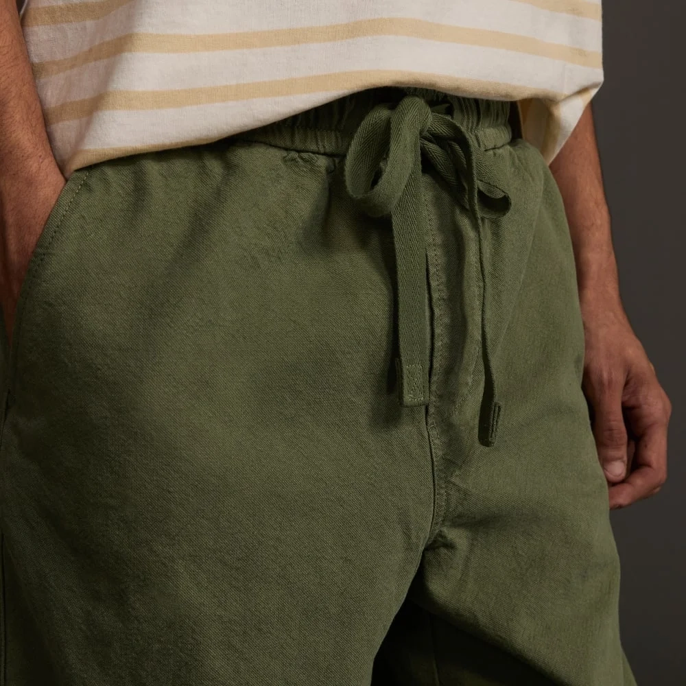 The Canvas Organic Cotton Drawstring Pant | Forest Green (3)