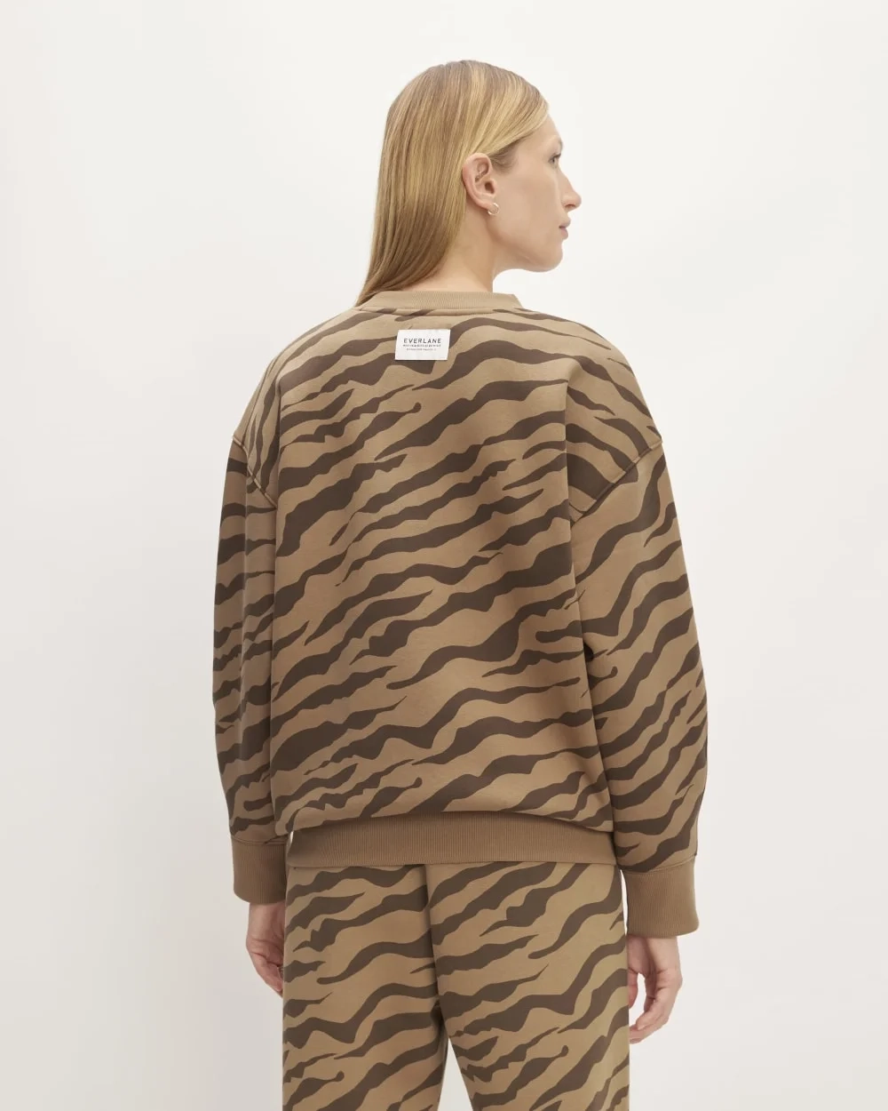 The ReTrack Oversized Crew | Cocoa Tiger Stripe (4)