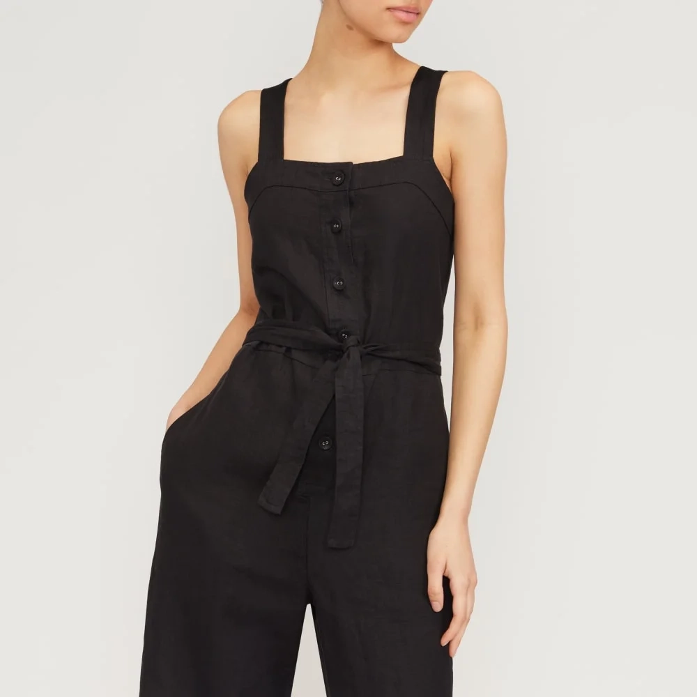 The Linen Jumpsuit | Black (4)