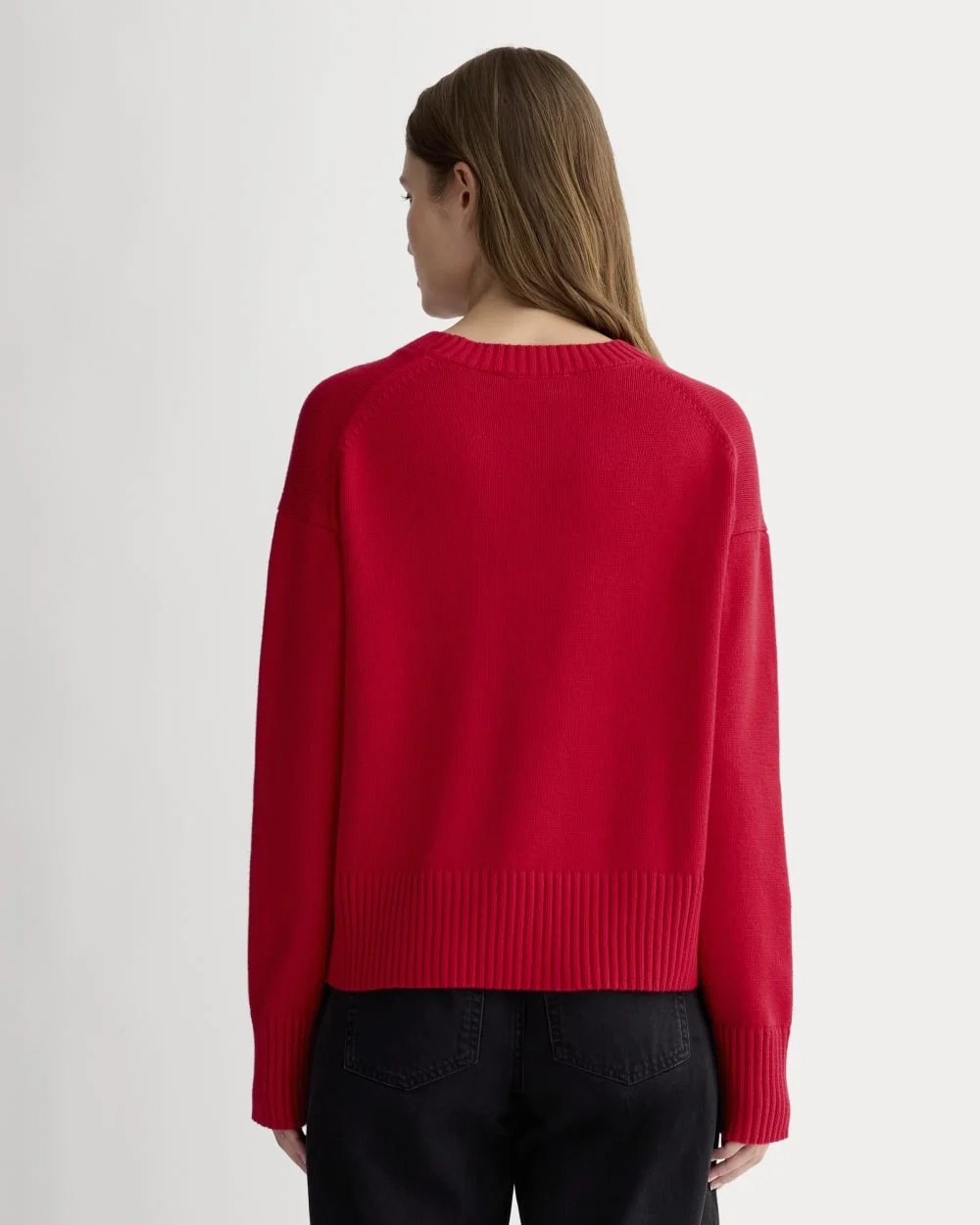 The Boxy Sweater in Everyday Cotton | Classic Red (4)