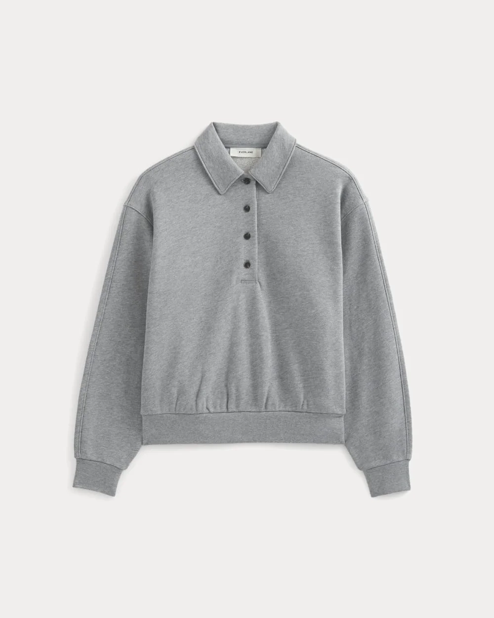 Lightweight Terry Polo Sweatshirt | Vintage Heather Grey (2)