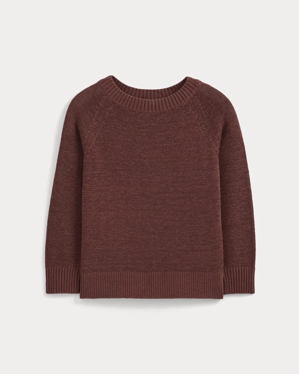 Wide-Neck Crew Sweater in Tape Yarn | Henna Red (3)