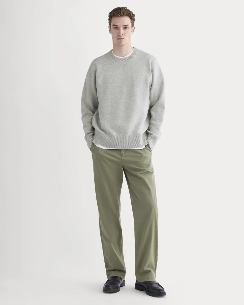 Luxe Merino Double-Knit Sweater |  Heathered Grey (4)