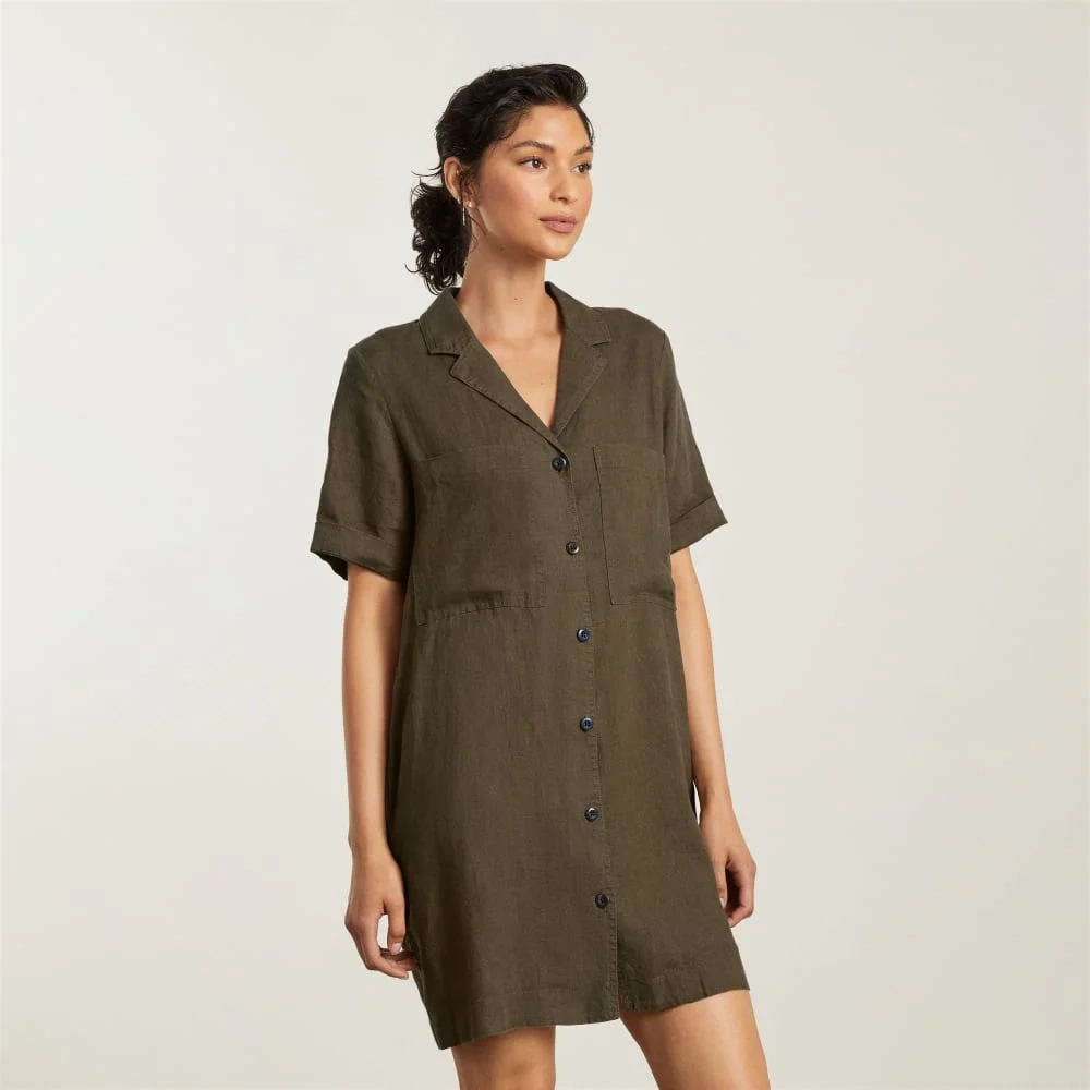 The Linen Workwear Dress | Beech (5)