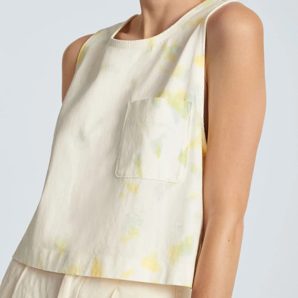 The Premium Weight Cropped Pocket Tank | Seafoam Tie Dye (5)