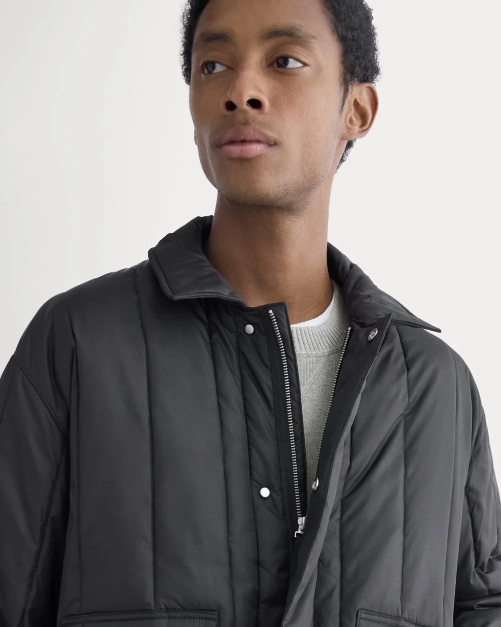 ReNew Vertical-Quilted Jacket | Black (4)