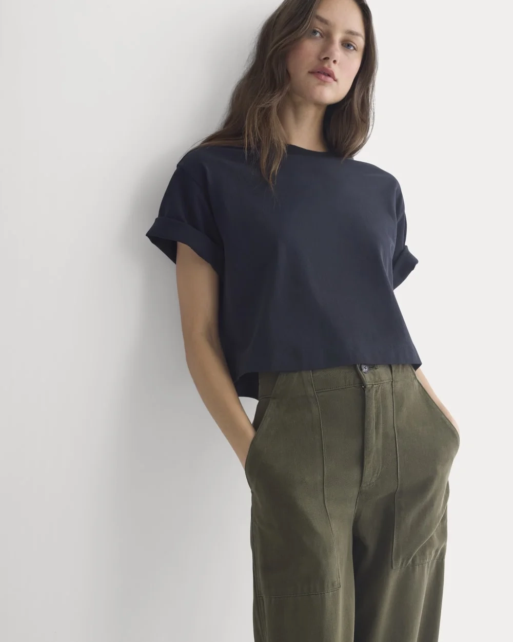 Patch Pocket Ballon Pant in Buttersoft | Olive Night (3)