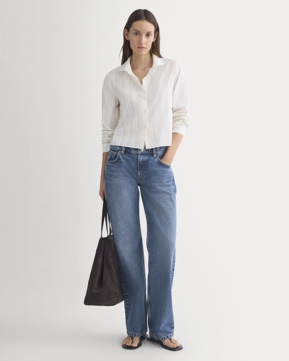 Textured Mini Collar Shirt | Bone (6)