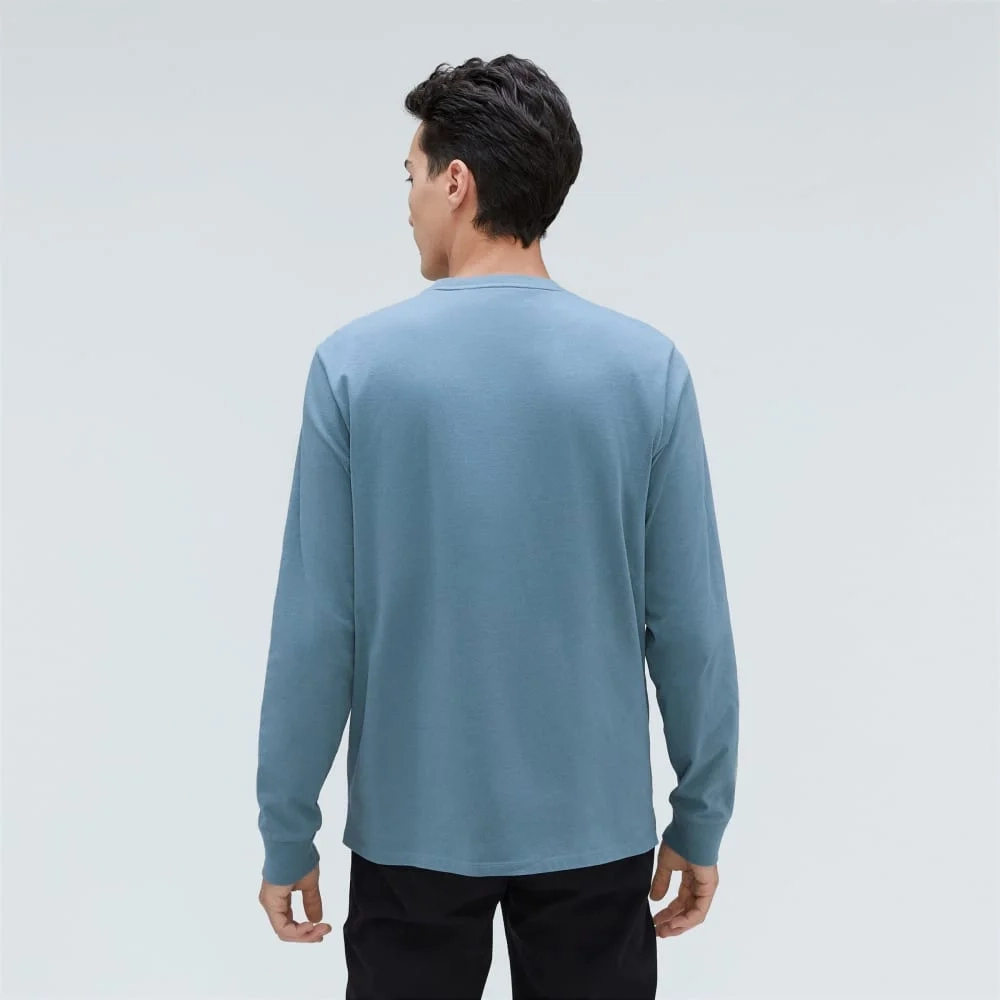 The Organic Cotton Long-Sleeve Pocket Tee | Greyish Blue (4)