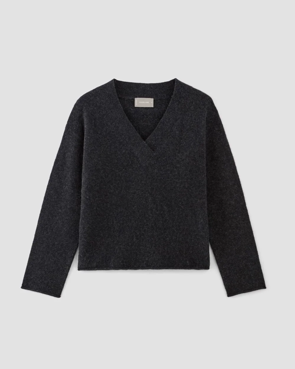 The Cozy-Stretch V-Neck Sweater | Charcoal (2)