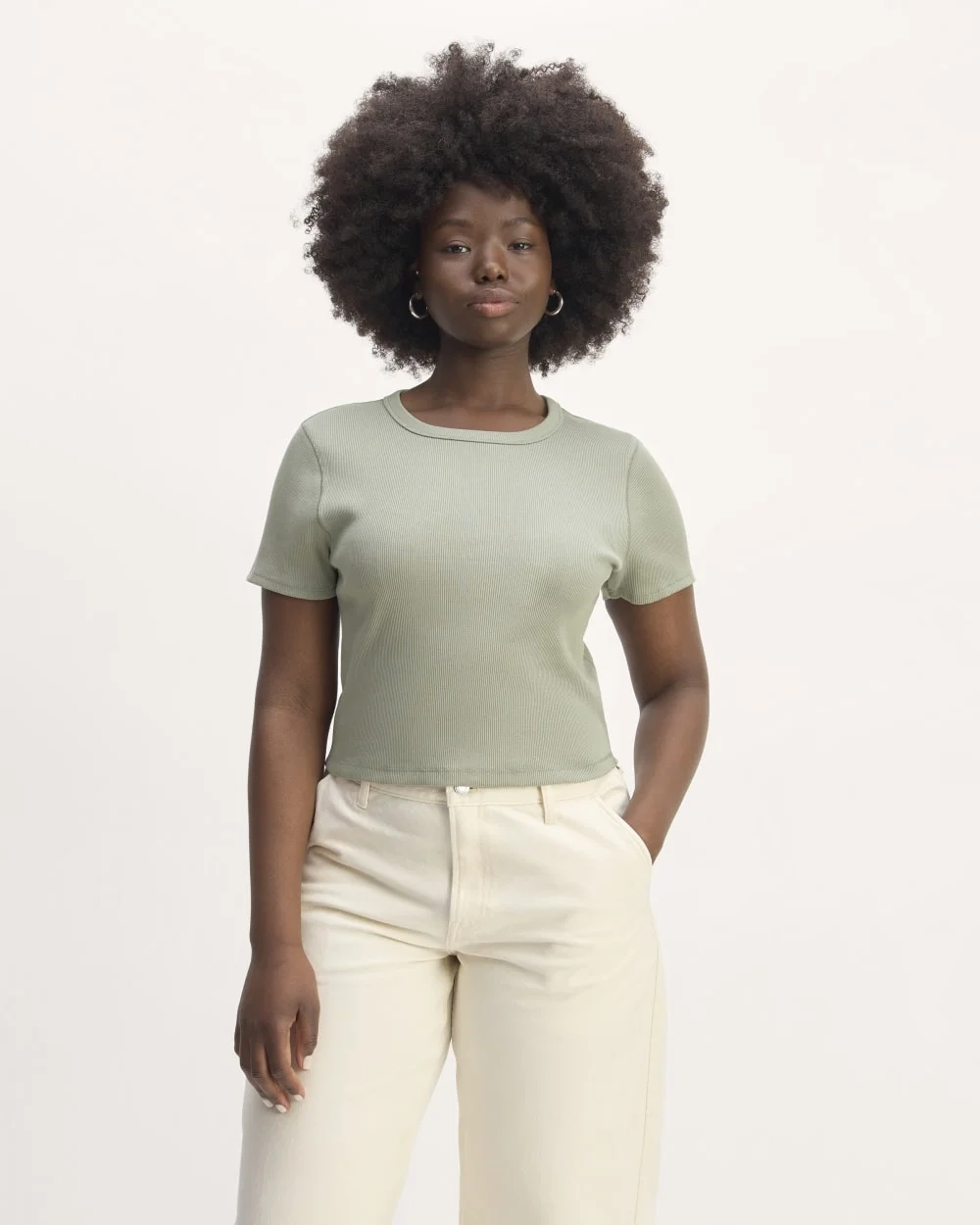 The ’90s Rib Tee | Sage Green (4)