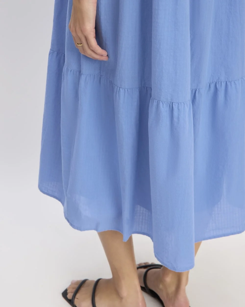 The Gauze Tiered Dress | Blue Opal (5)