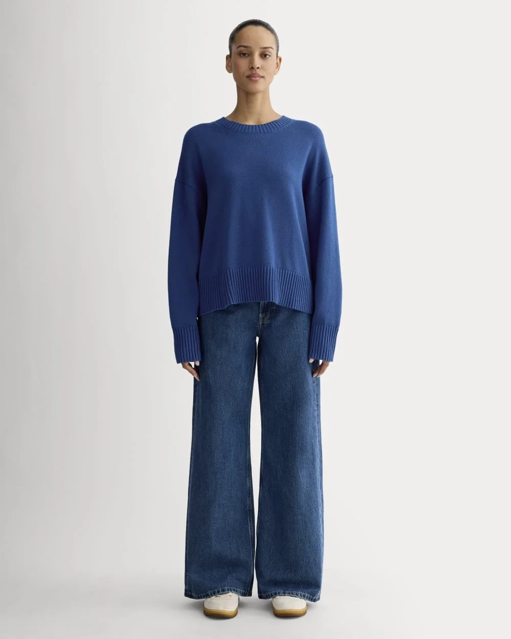 The Boxy Sweater in Everyday Cotton | Bright Cobalt (4)