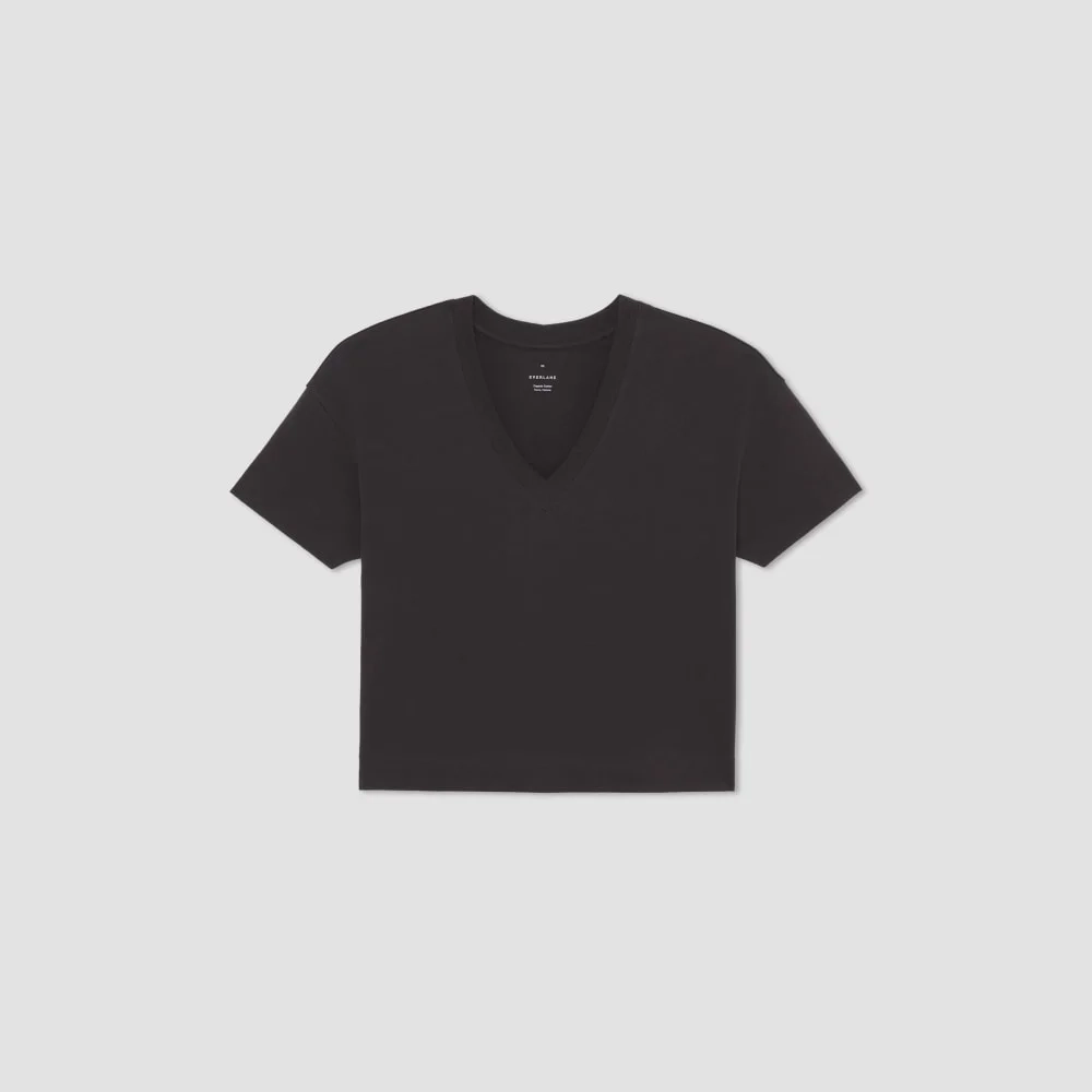 The Organic Cotton Slouchy V-Neck | Vintage Black (3)