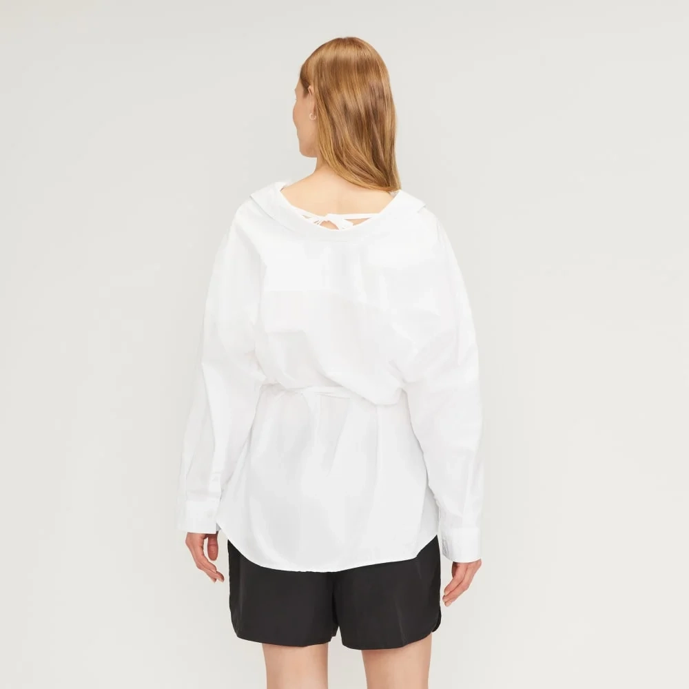 The Poplin Tie Back Shirt | White (4)