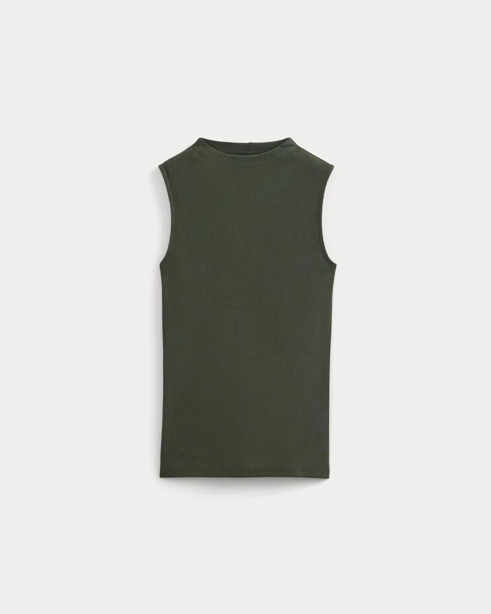 The Luxe Rib Funnel-Neck Tank | Dark Forest (2)