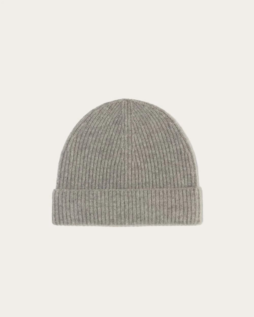 The Cashmere Ribbed Beanie | Light Heather Grey (2)