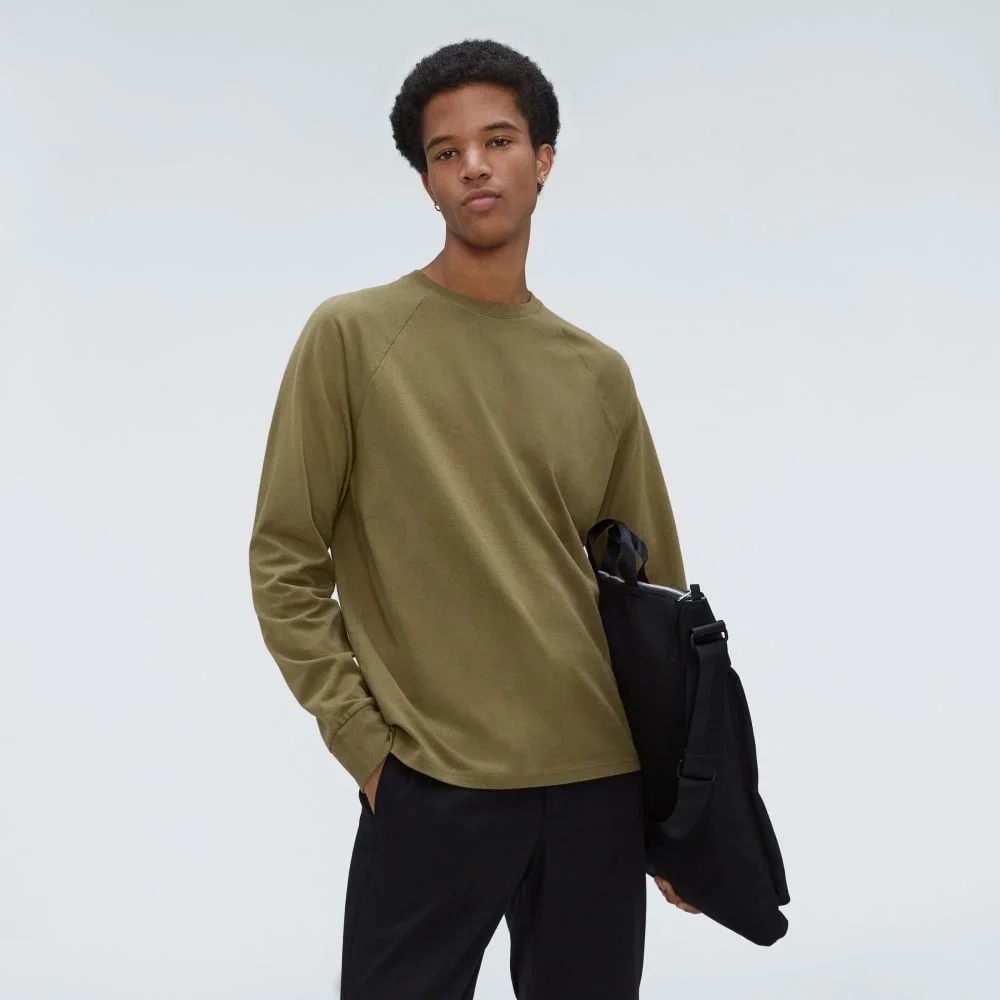 The Premium-Weight Long-Sleeve Crew | Uniform | Olive (3)