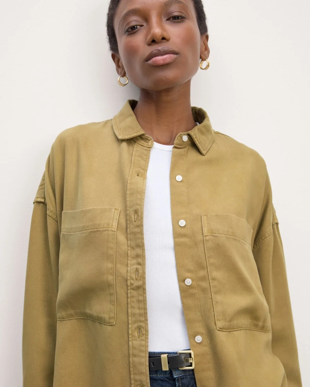The Boxy Overshirt in Buttersoft | Fennel Seed (2)
