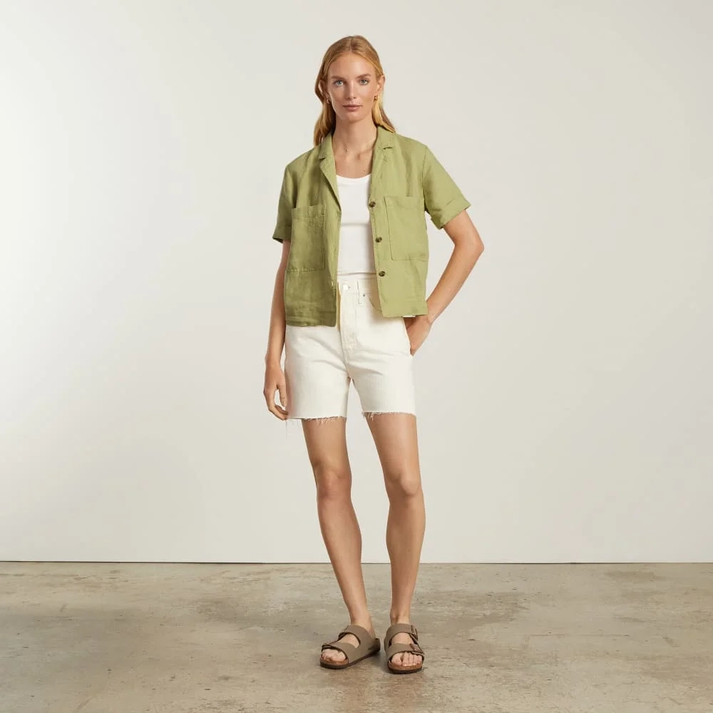 The Linen Workwear Shirt | Leek (7)