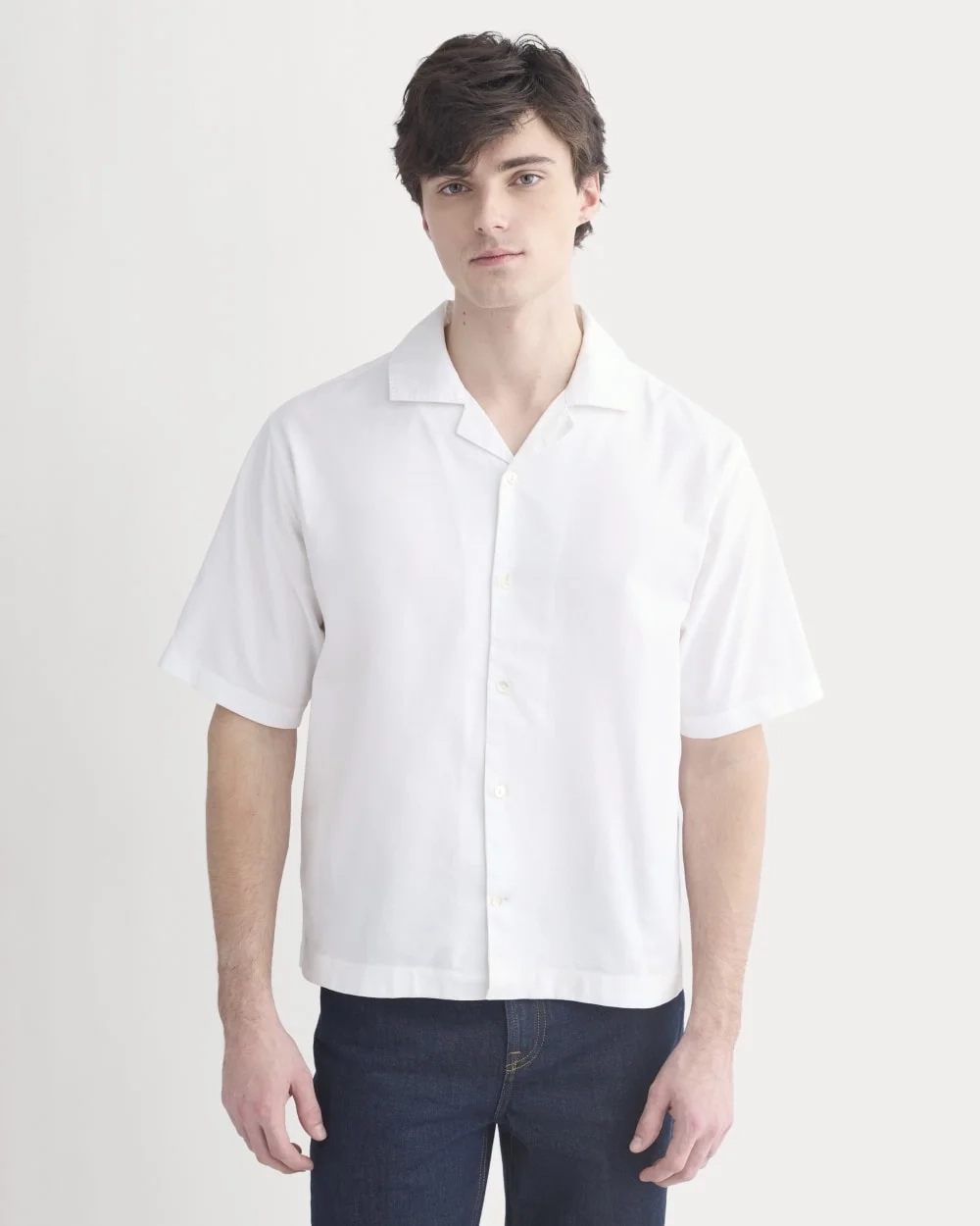 Cropped Resort Shirt | White