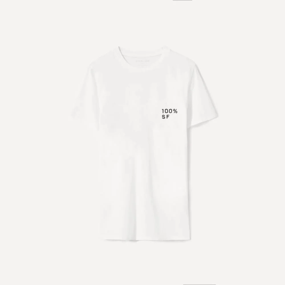 The 100% SF Cotton Box-Cut Tee | White / Black (2)