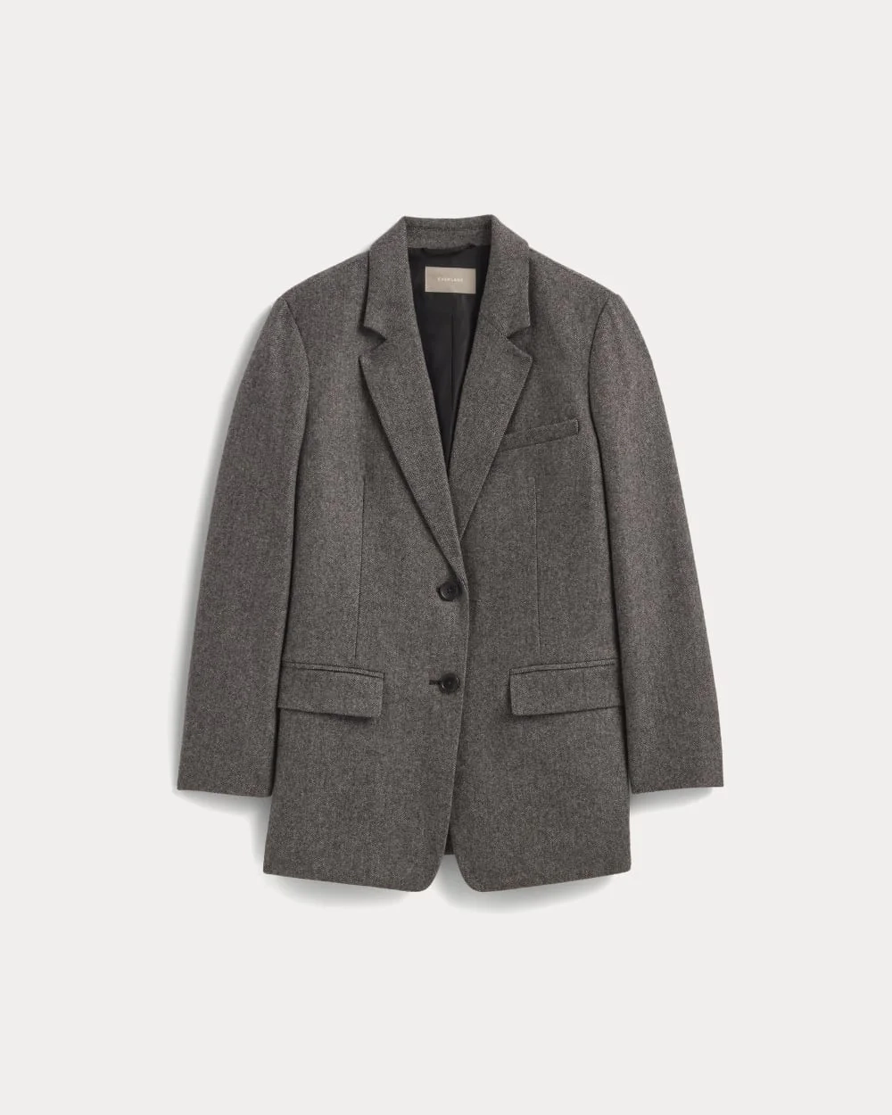 The Oversized Blazer in Wool | Grey Herringbone (4)