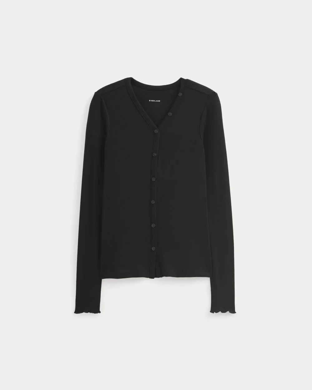 Sheer V-Neck Cardigan in Butterluxe | Black (4)