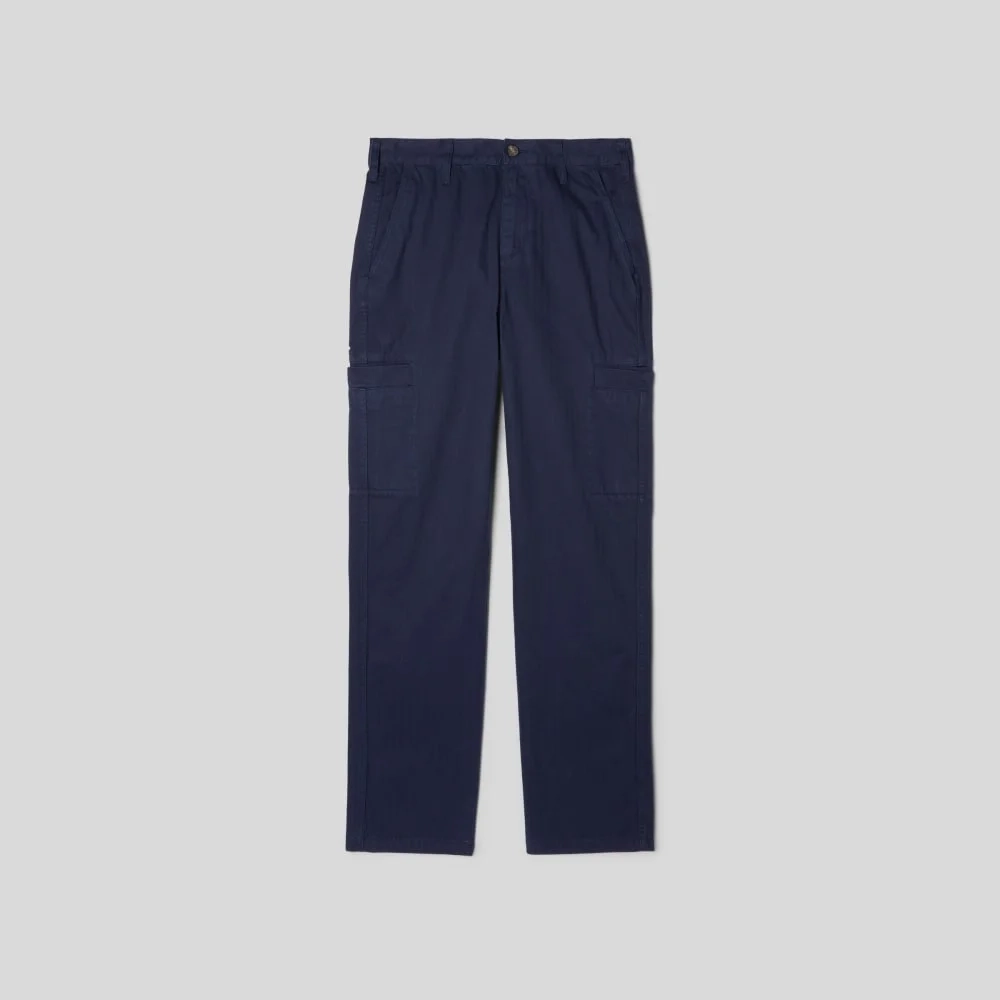 The Organic Cotton Herringbone Refined Cargo | Navy (3)