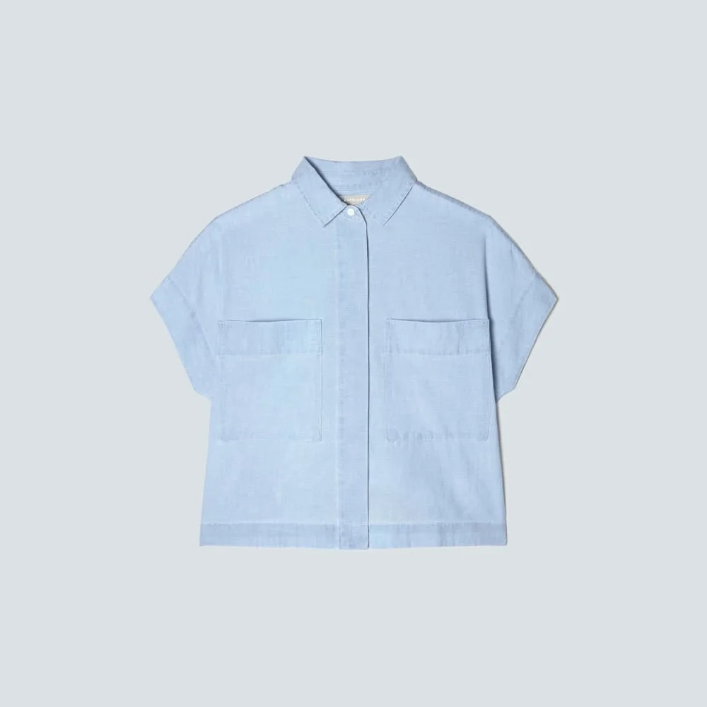 The Short-Sleeve Box Shirt | Icy Blue (4)