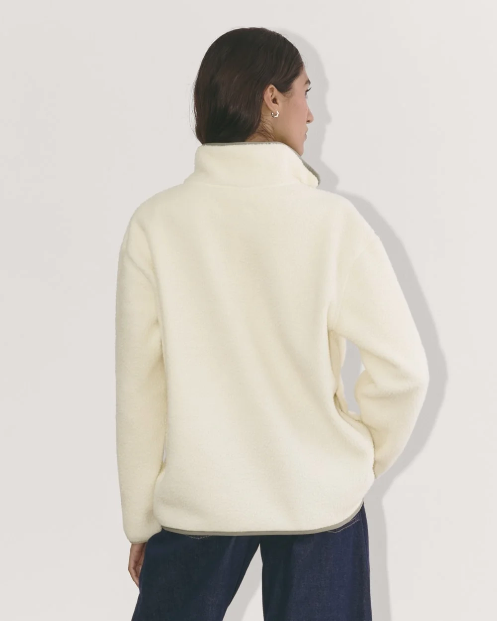 The ReNew Fleece Oversized Half-Zip | Heathered Oat (3)