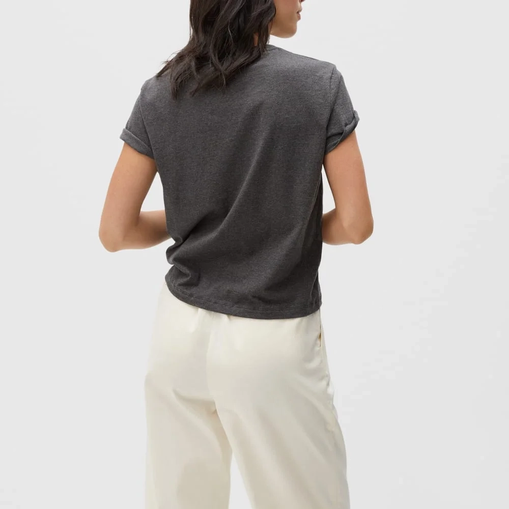 The Box-Cut Tee in Essential Cotton | Charcoal | Pocket (4)