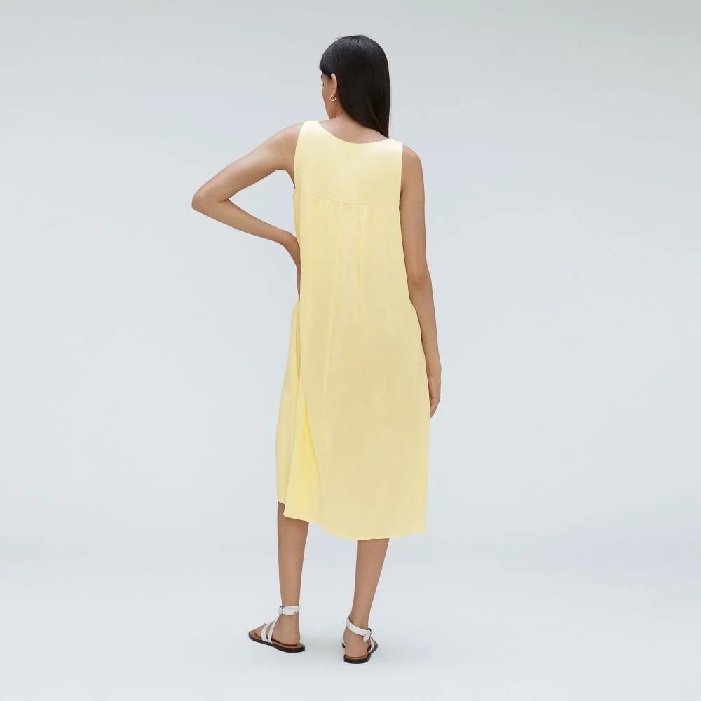 The Naia™ Ripple Tank Dress | Pastel Yellow (2)