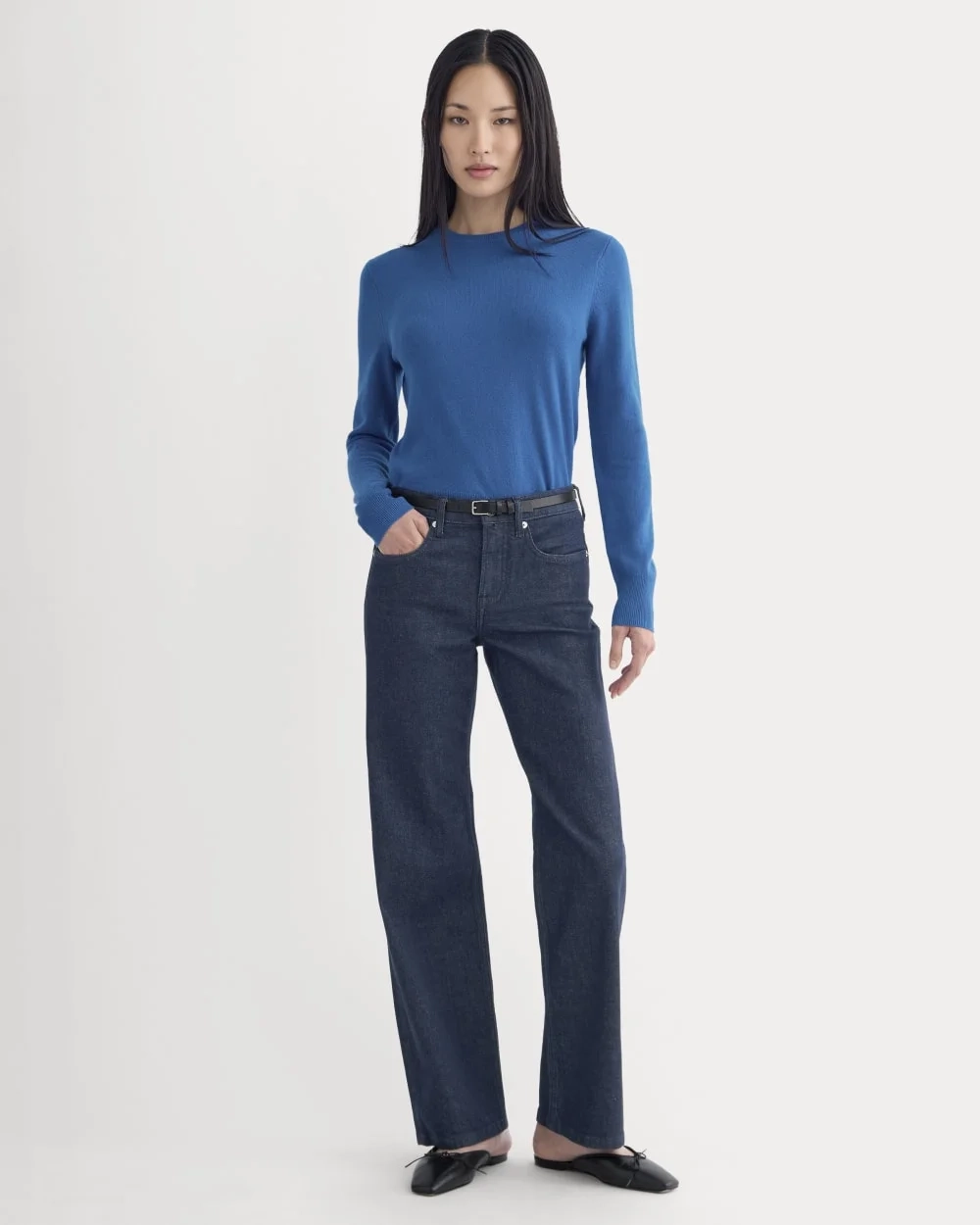 Cashmere Slim Crew Sweater | Classic Blue (4)