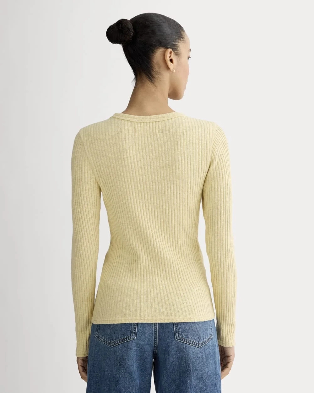 The Cozy Rib Long-Sleeve Tee | Banana Crepe (3)