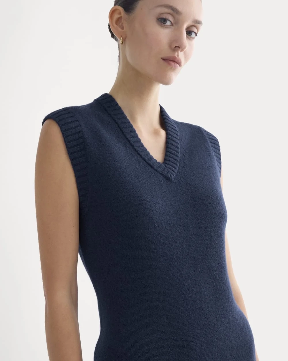 Sweater Mini Dress in Luxe Merino | Navy (3)