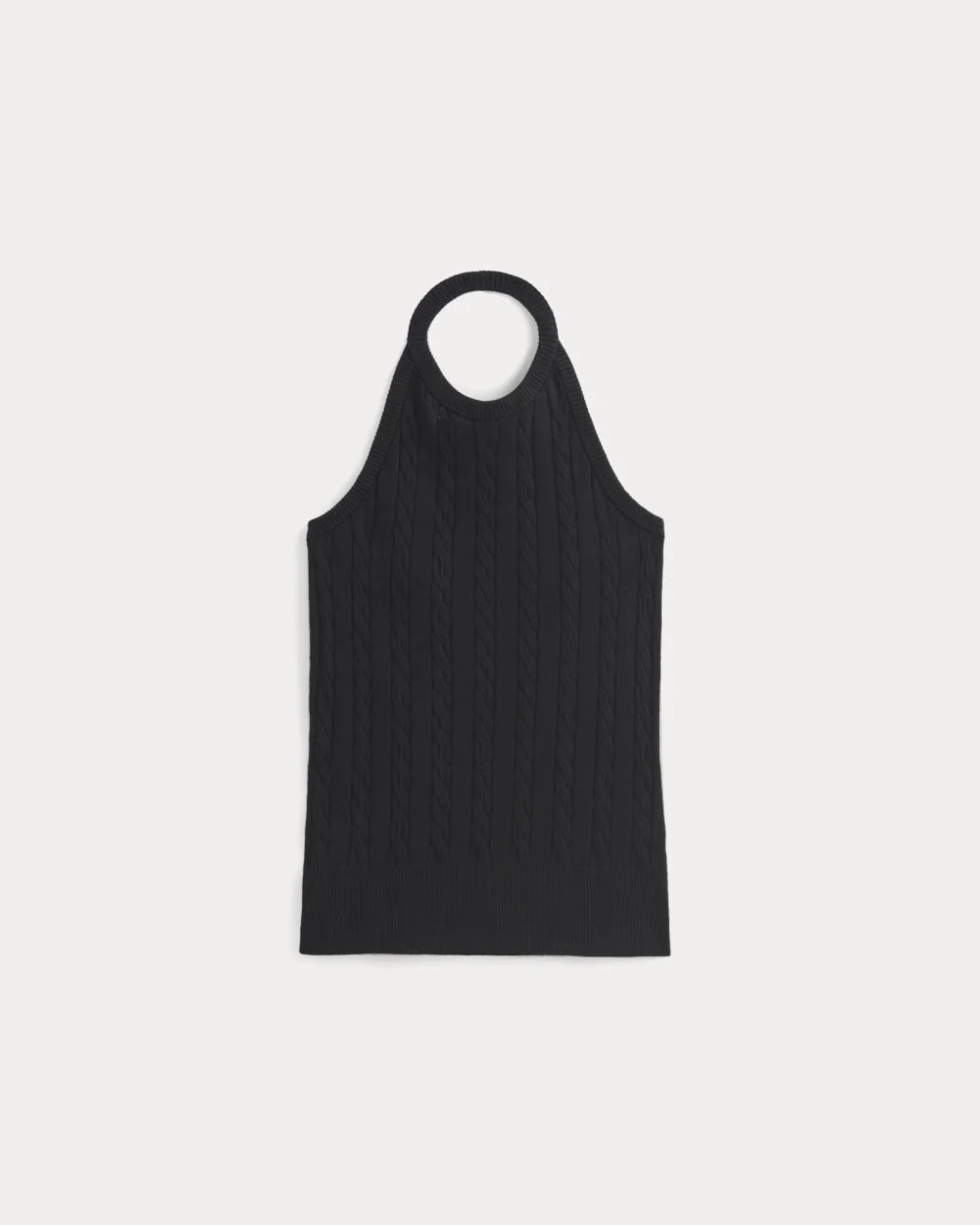 The Cable Halter in Cotton Cashmere | Black (3)