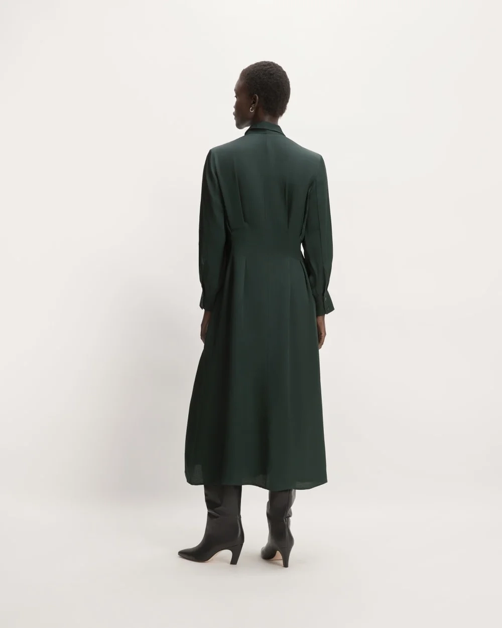 The Hammered Satin Shirt Dress | Scarab (4)