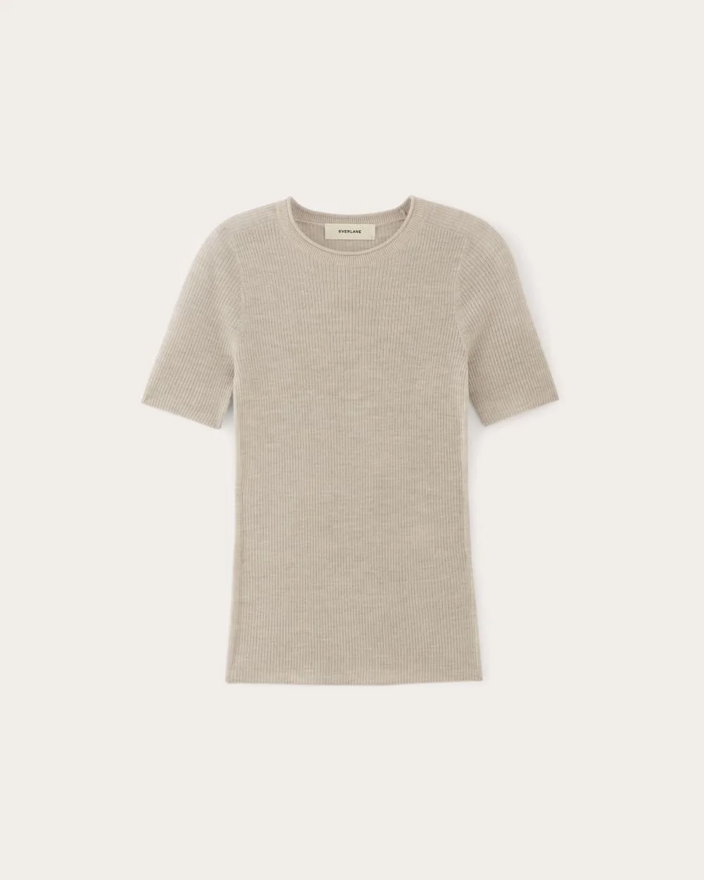The Sweater Tee in Ultrasoft Merino | Heather Oatmeal (3)