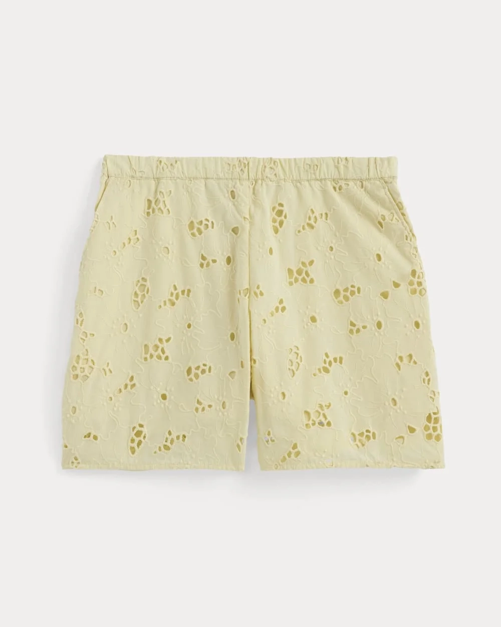 The Eyelet Pull-On Short | Light Yellow (4)