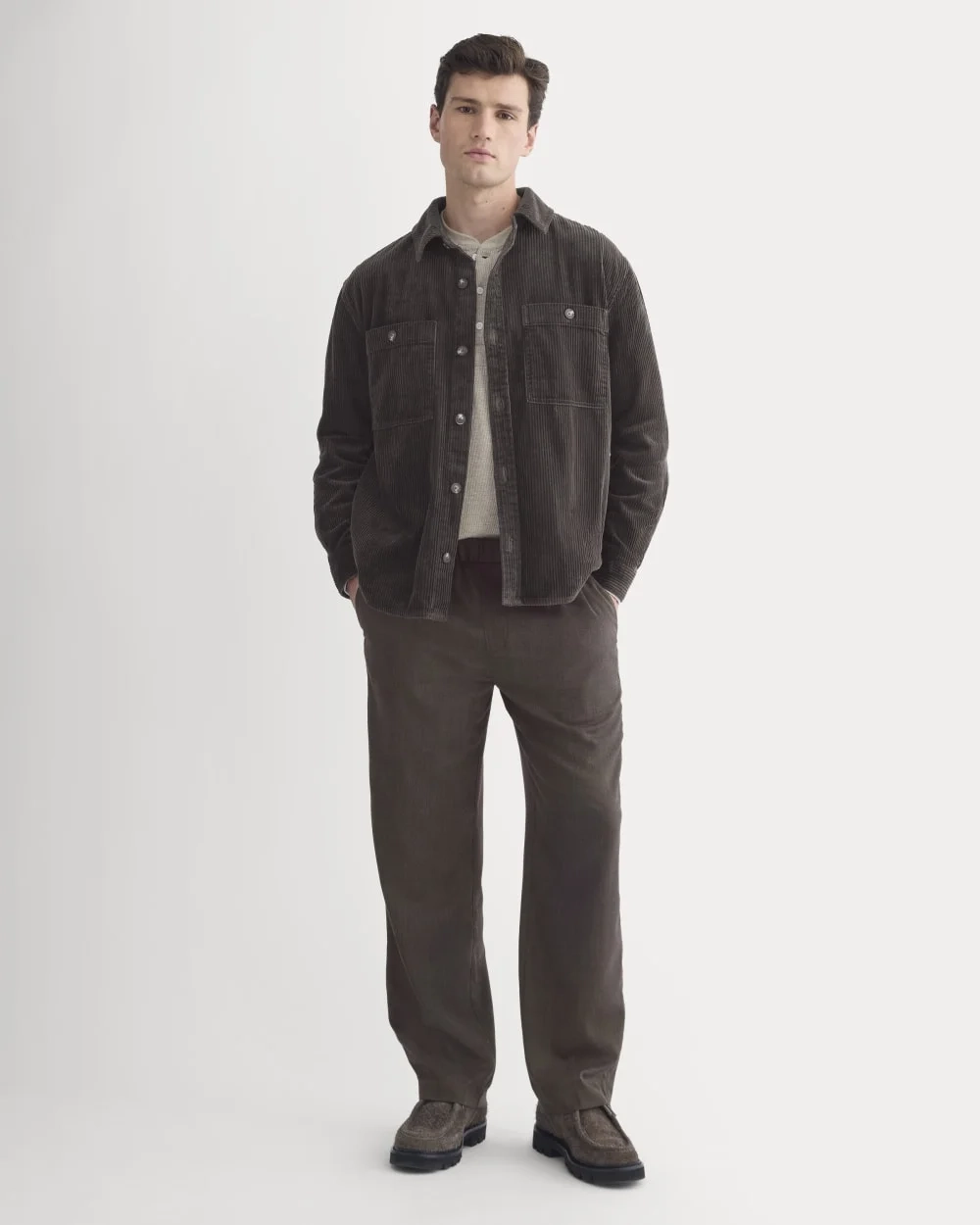 Wide Wale Corduroy Shirt | Dark Chocolate (5)