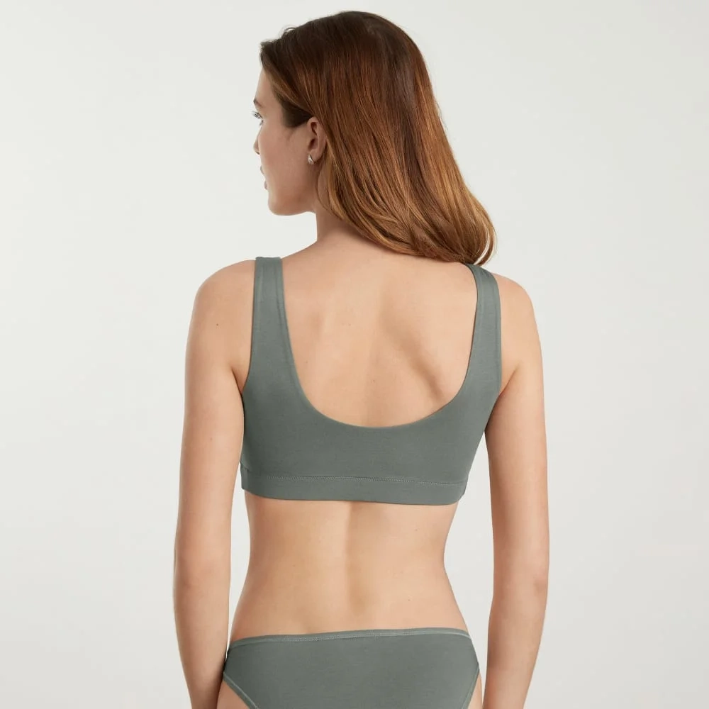 The Cotton Tank Bra | Dark Sage (3)