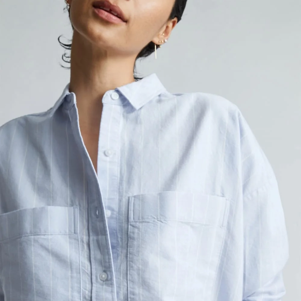 The Boxy Oxford | Periwinkle / White (6)