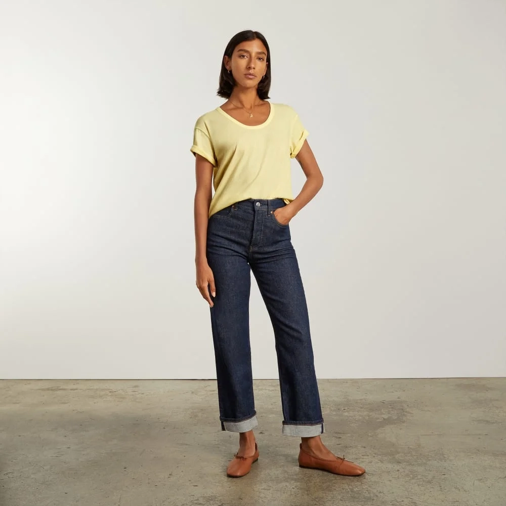 The Air Scoop-Neck Tee | Pastel Yellow (3)