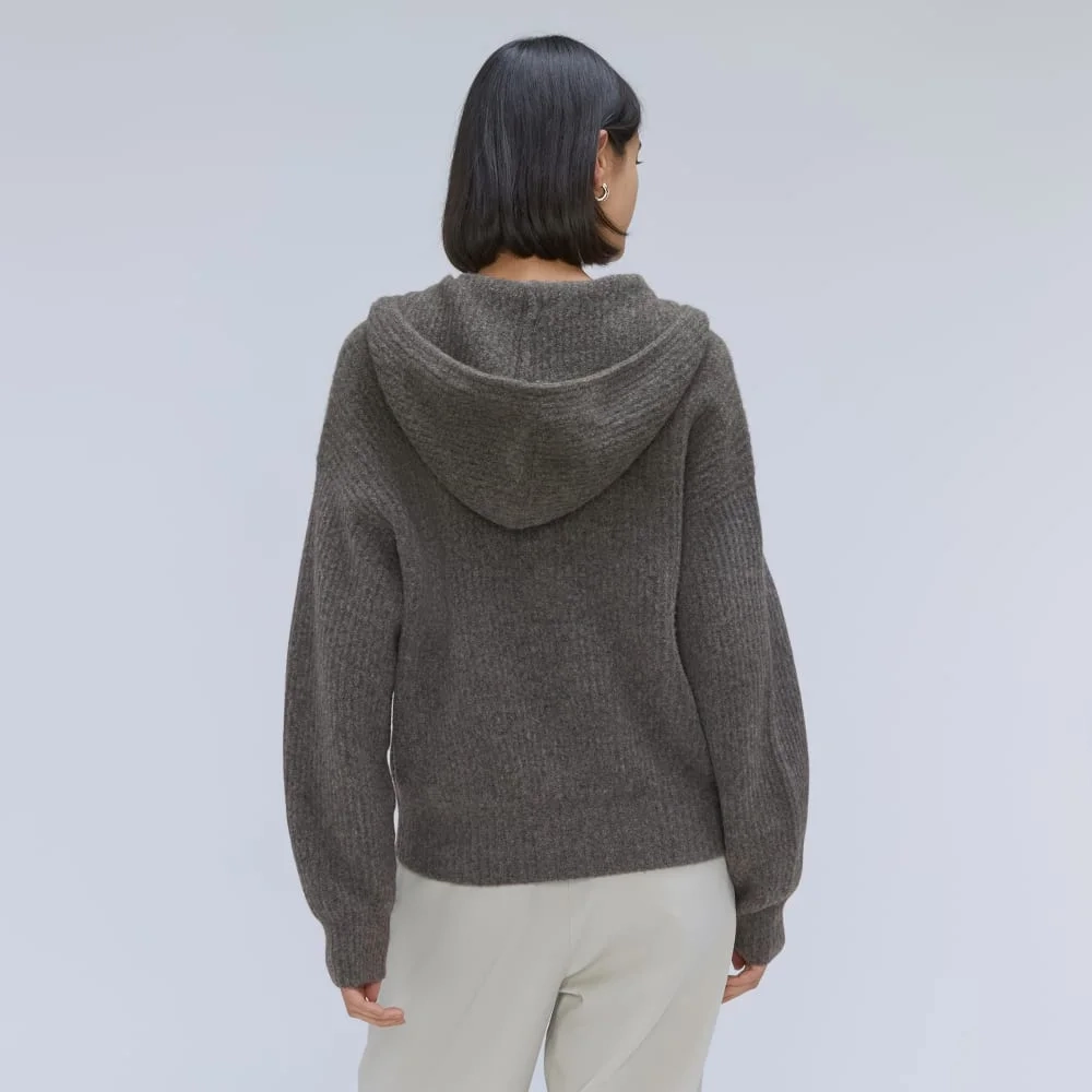 The Cozy-Stretch Hooded Cardigan | Heathered Charcoal (3)