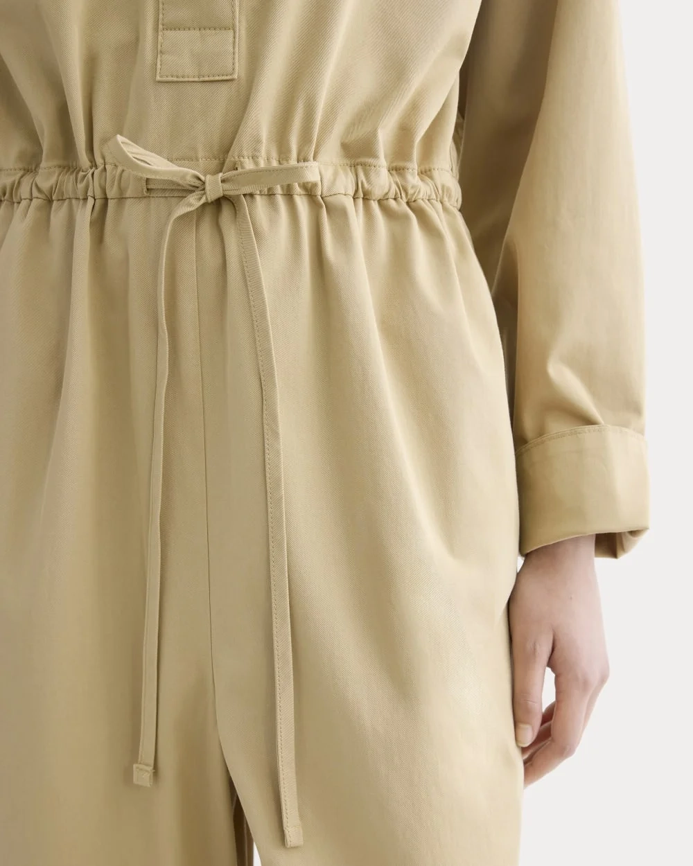 The Utility Drawstring Jumpsuit | Classic Khaki (2)